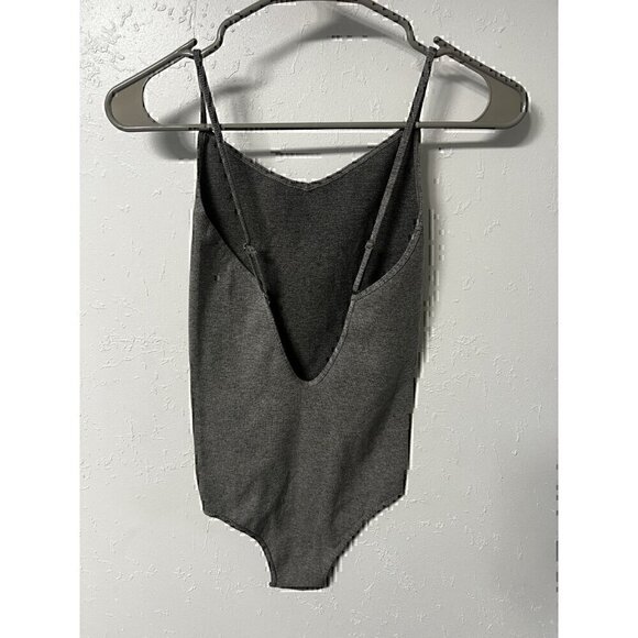 FREE PEOPLE BUNDLE BASIC, GRAY BODYSUIT PULLOVER, BLACK SPAGHETTI TANK BLACK, XS - Picture 2 of 7